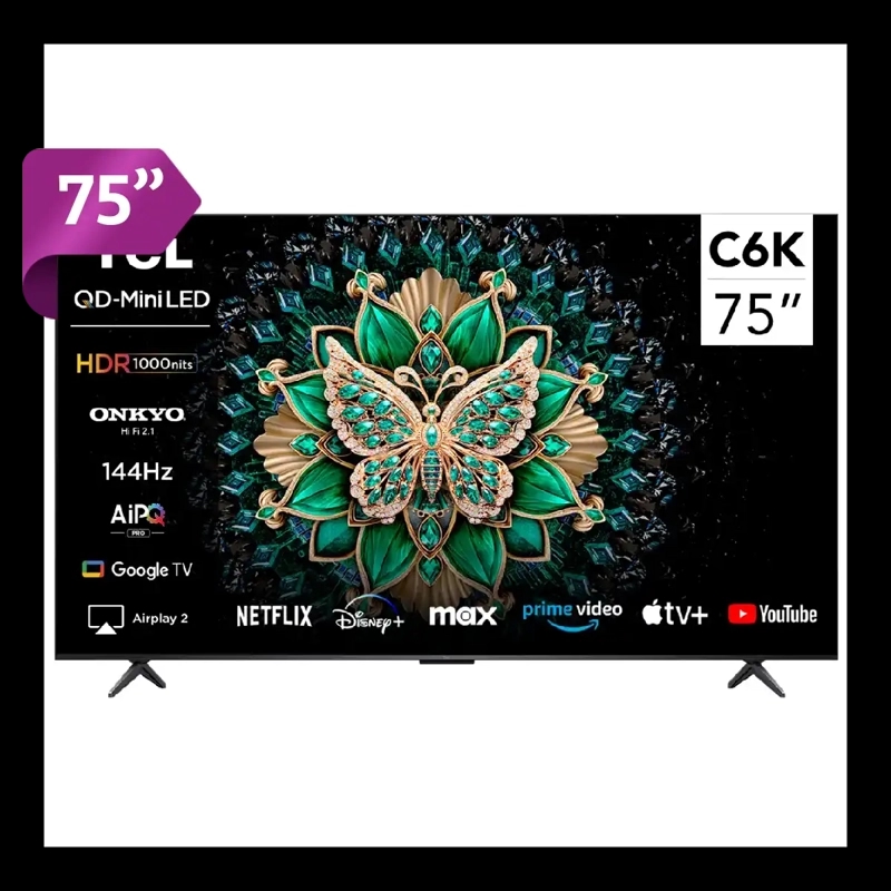 SMART TV TCL QLED MINI LED 4K UHD 75” C6K
