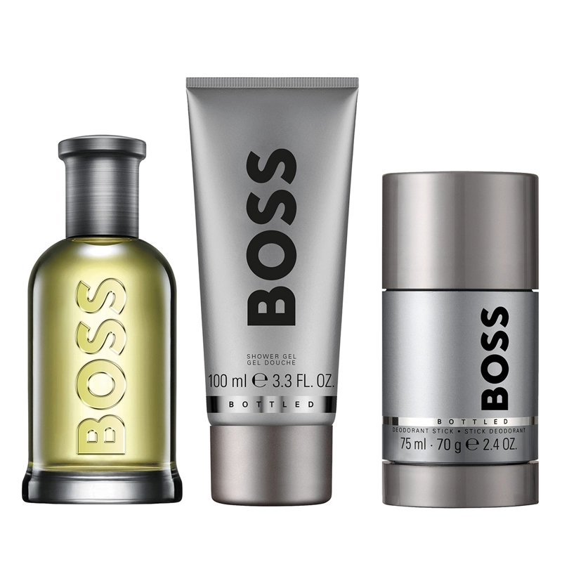 SET PERFUME BOSS BOTTLED EAU DE TOILETTE PARA HOMBRE 100 ML + GEL DE DUCHA + DESODORANTE 75 GR