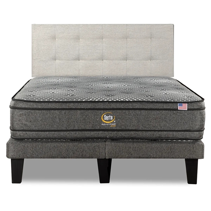 CAMA EUROPEA SERTA ADVANTAGE DUAL 2 PLAZAS + RESPALDO URBAN ARENA