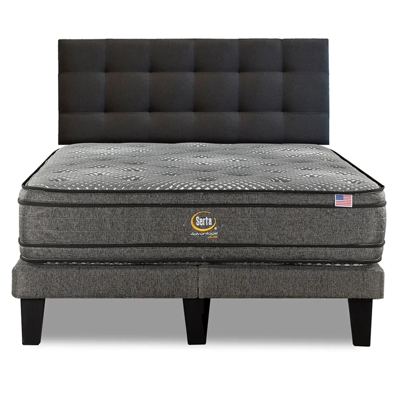 CAMA EUROPEA SERTA ADVANTAGE DUAL 2 PLAZAS + RESPALDO URBAN MARENGO