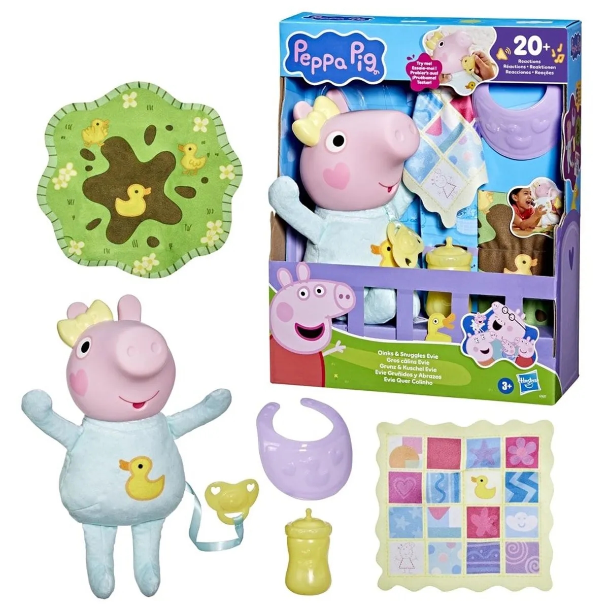 MUÑECA PEPPA PIG EVIE GRUÑIDOS Y ABRAZOS