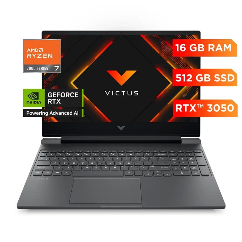 NOTEBOOK GAMER HP VICTUS 15-FB3026LA AMD RYZEN 7 16GB RAM 512GB SSD NVIDIA RTX 3050 15.6” 