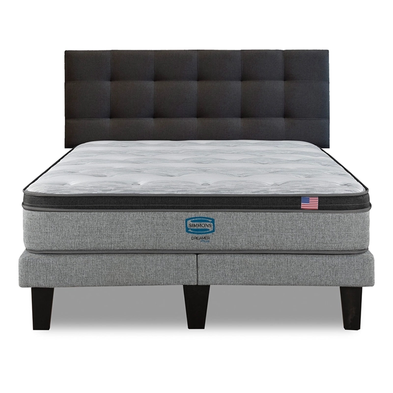 CAMA EUROPEA SIMMONS DREAMER PLUS 2 PLAZAS + RESPALDO URBAN MARENGO