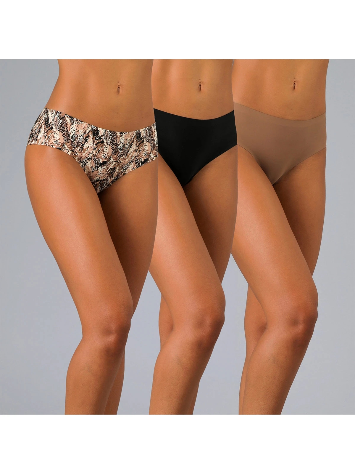 PACK 3 CALZONES PANTALETA FLORES MICROPRINT BONDED