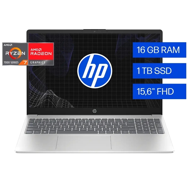 NOTEBOOK HP 15-FC0278LA AMD RYZEN 7 16GB RAM 1TB SSD 15.6”