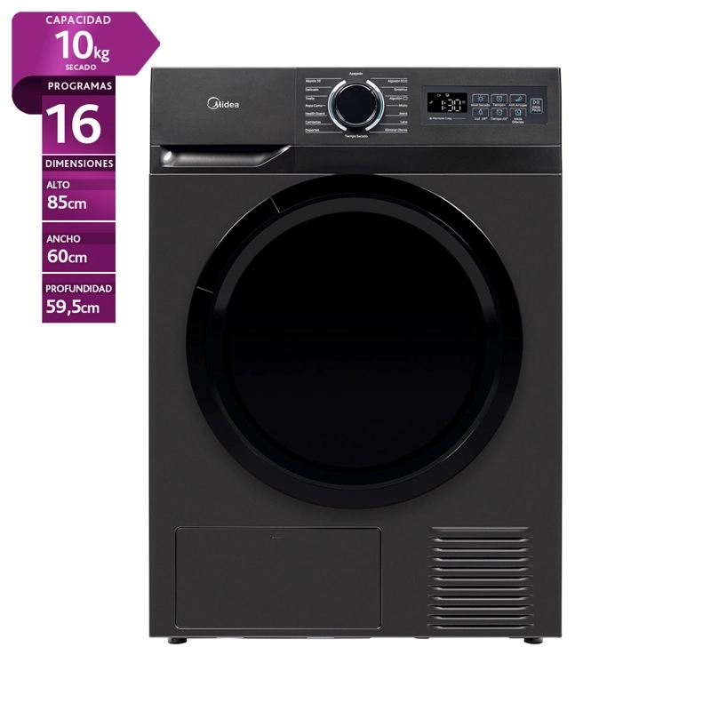 SECADORA DE ROPA BOMBA DE CALOR MIDEA MD110H105/T 10.5KG GRAFITO