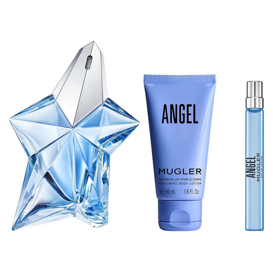 SET PERFUME THIERRY MUGLER ANGEL MUJER EDP 100 ML + PEN SPRAY 10 ML + BODY LOTION 50 ML 