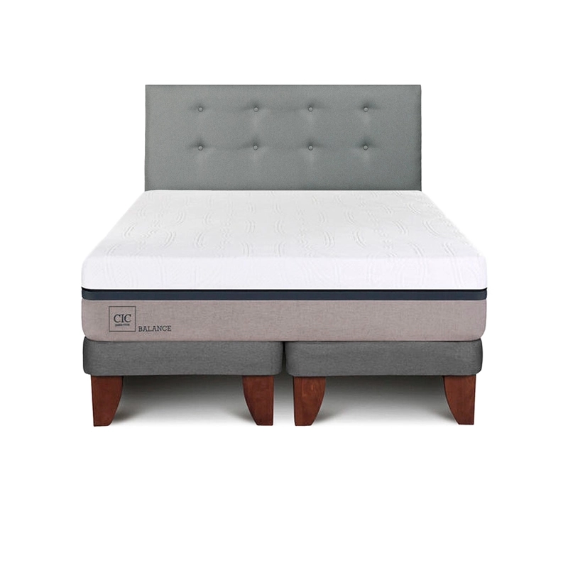CAMA EUROPEA CIC BALANCE B/D 2 PLAZAS +RESPALDO GRIS