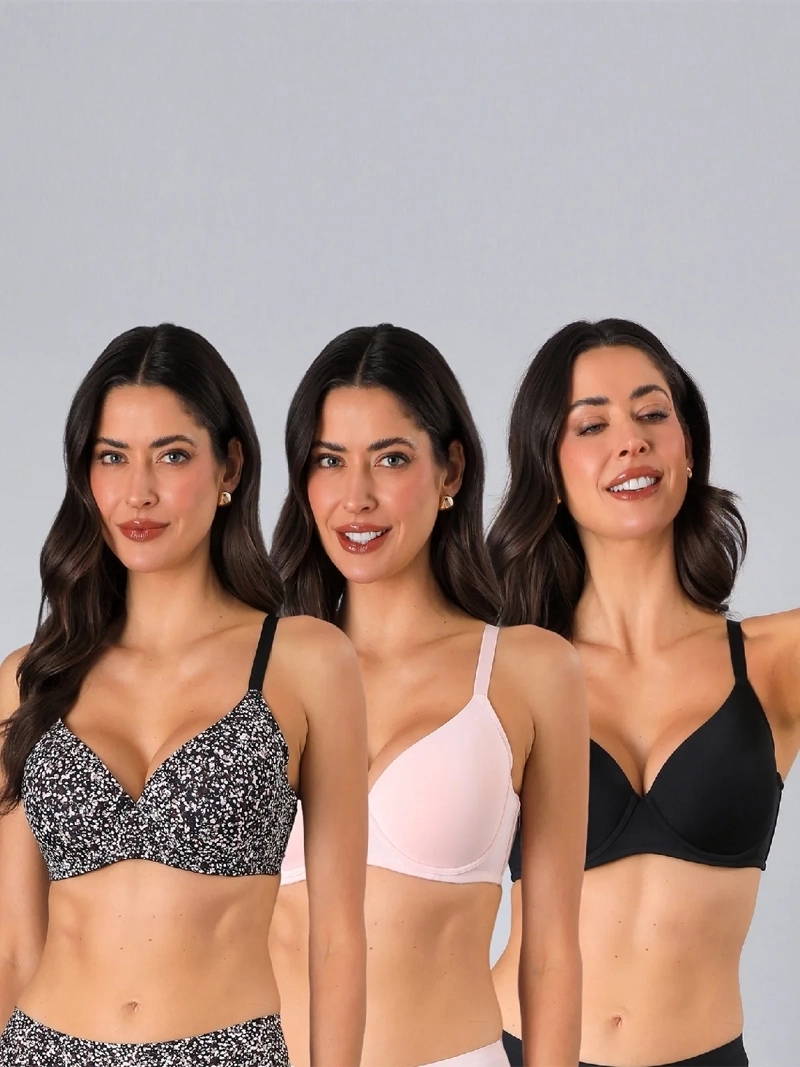 PACK X3 SOSTÉN MUJER FLORES PERFECT COVER PRINT