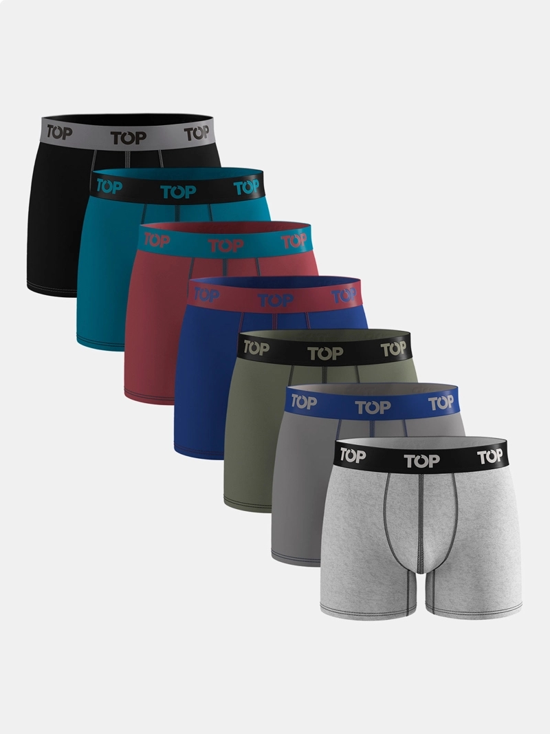 BOXER MEDIO HOMBRE TOP PACK X7 ALGODÓN
