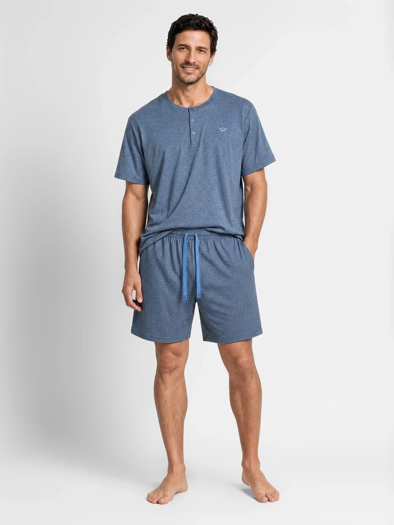 PIJAMA HOMBRE PALMERS ALGODÓN CUELLO ABOTONADO