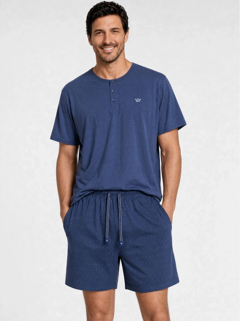 PIJAMA HOMBRE PALMERS ALGODÓN CUELLO ABOTONADO