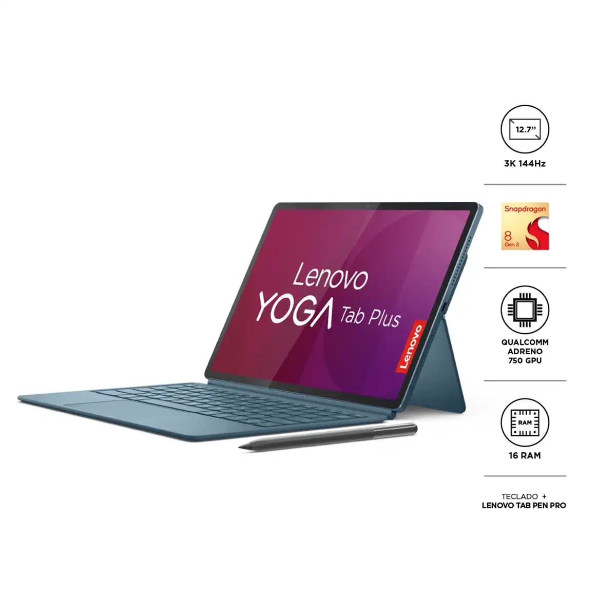 TABLET LENOVO IDEA TAB PRO 12.7 256 GB 144HZ + MOTO BUDS + TECLADO