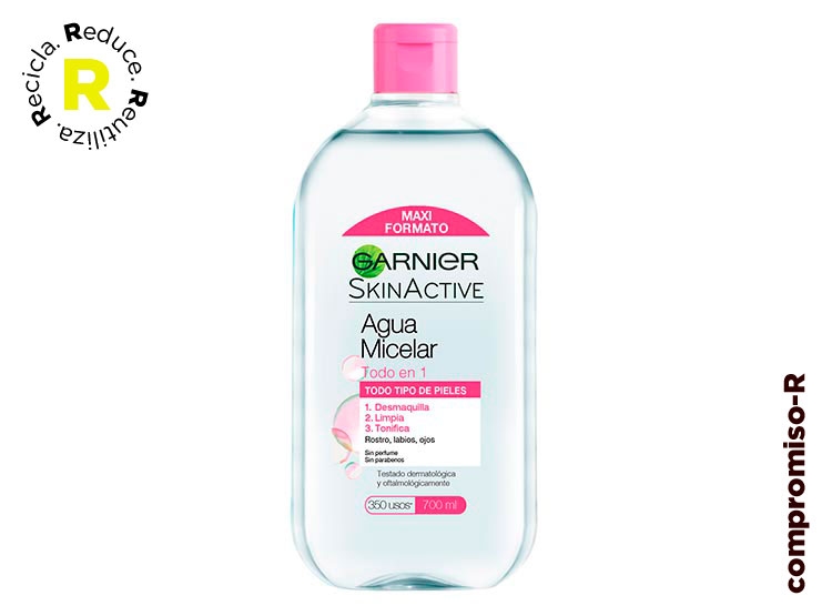 AGUA MICELAR GARNIER SKIN ACTIVE TODO EN 1 MAXI FORMATO 700 ML