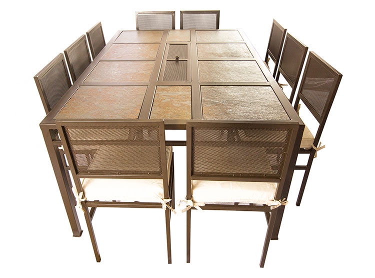 JUEGO DE COMEDOR TERRAZA RIPLEY HOME CON BRASERO GRANDE 10S