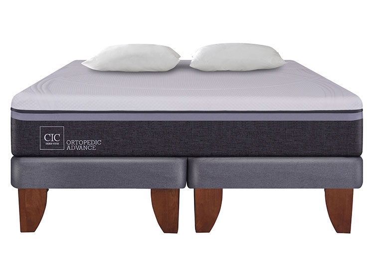 JUEGO DE DORMITORIO CIC CAMA EUROPEA ORTOPEDIC ADVANCE 2 PLAZAS + ALMOHADAS