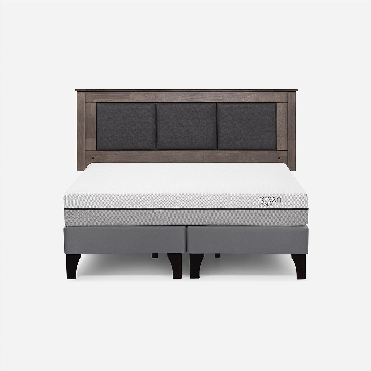 CAMA EUROPEA ROSEN PRATTA 2 PLAZAS BD PATA MADERA+ RESPALDO RACHEL