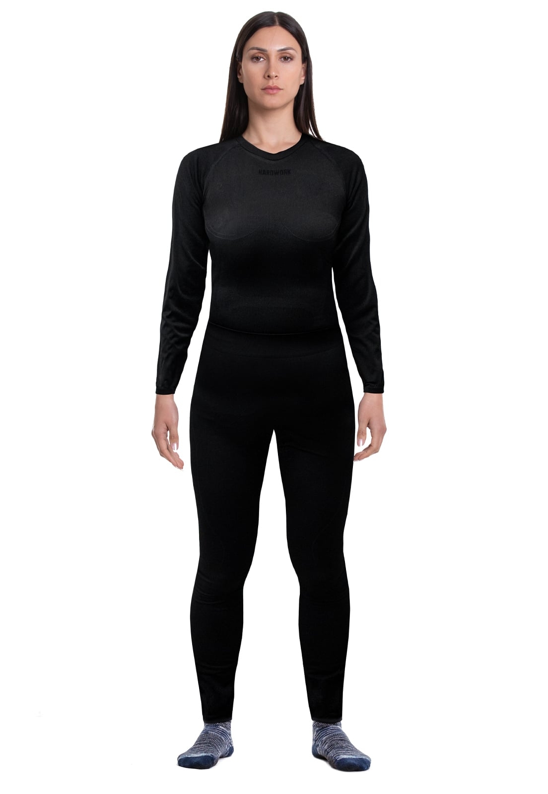 CONJUNTO MUJER HARDWORK PRIMERA CAPA HW PATAGONIA SPANDEX BLACK