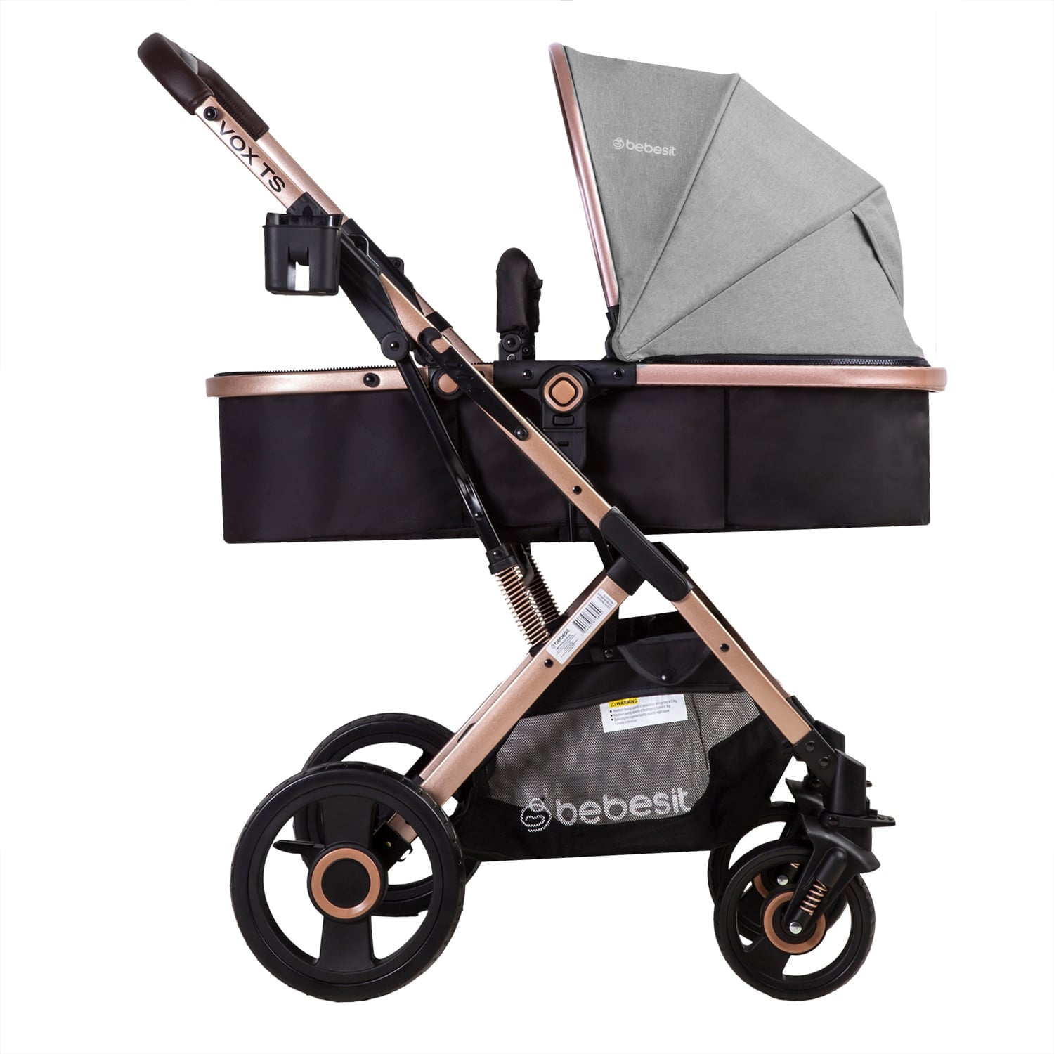 COCHE CUNA PASEO VOX GOLD GRIS BEBESIT