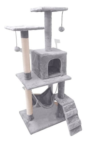 RASCADOR TORRE FELPA GATOS CRUSEC ARBOL TREPADOR TERCIOPELO + HAMACA