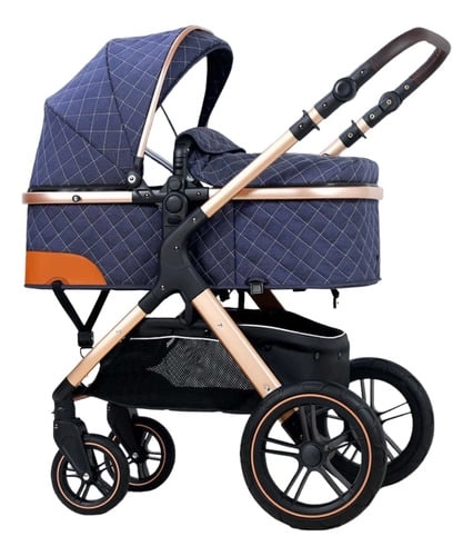 COCHE CUNA CRUSEC BEBÉ 5 EN 1 PLEGABLE MULTIFUNCIONAL AZUL