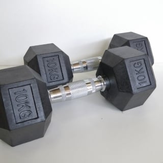 MANCUERNA HEXAGONAL COVERTEC 20 KILOS PAR | Negro