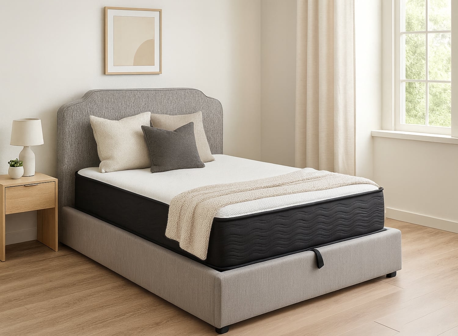 CAMA KING CON RESPALDO/ ALMACENAMIENTO INCORPORADO