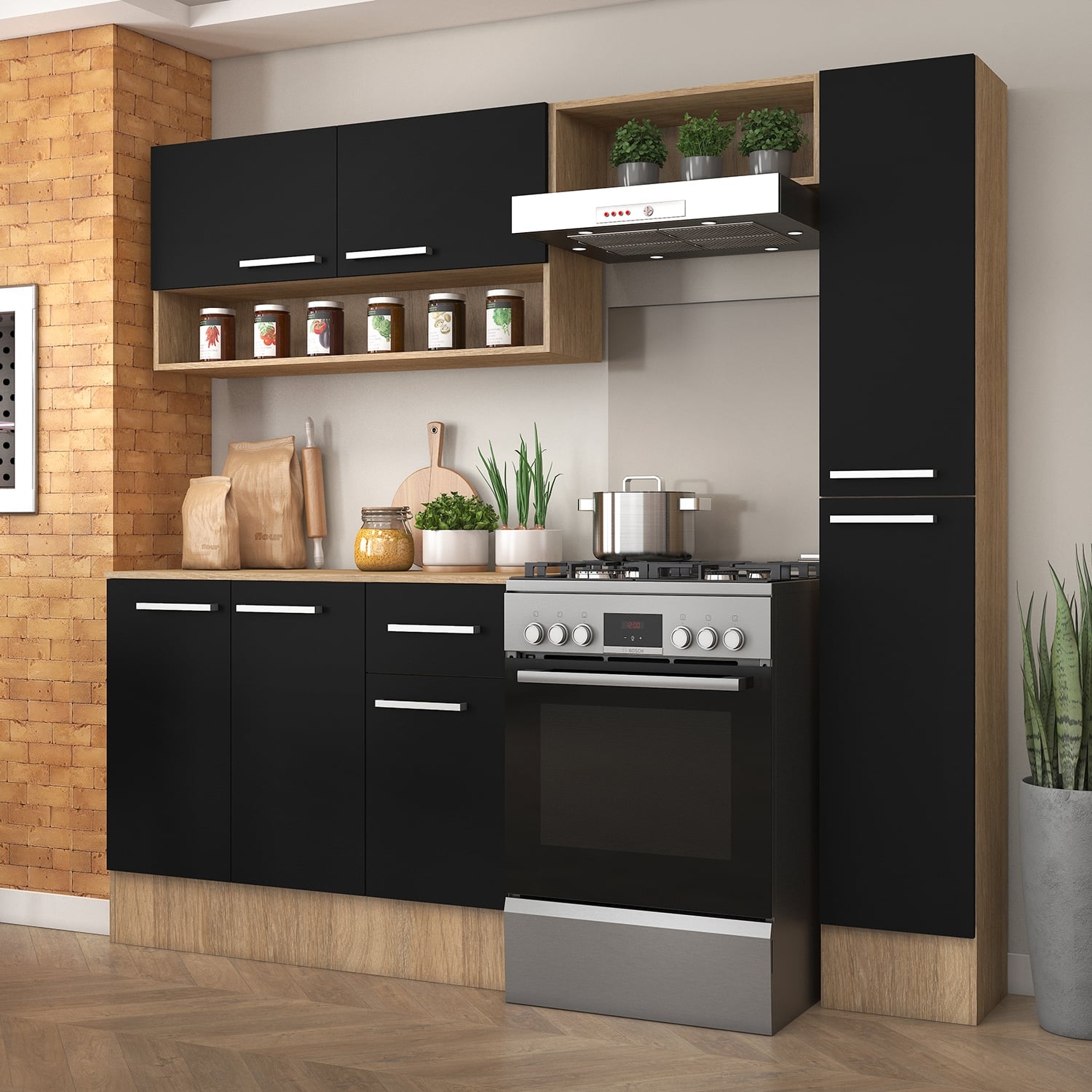 KIT VEKKA HOME MADRI COCINA SIMPLE BLACK MDP