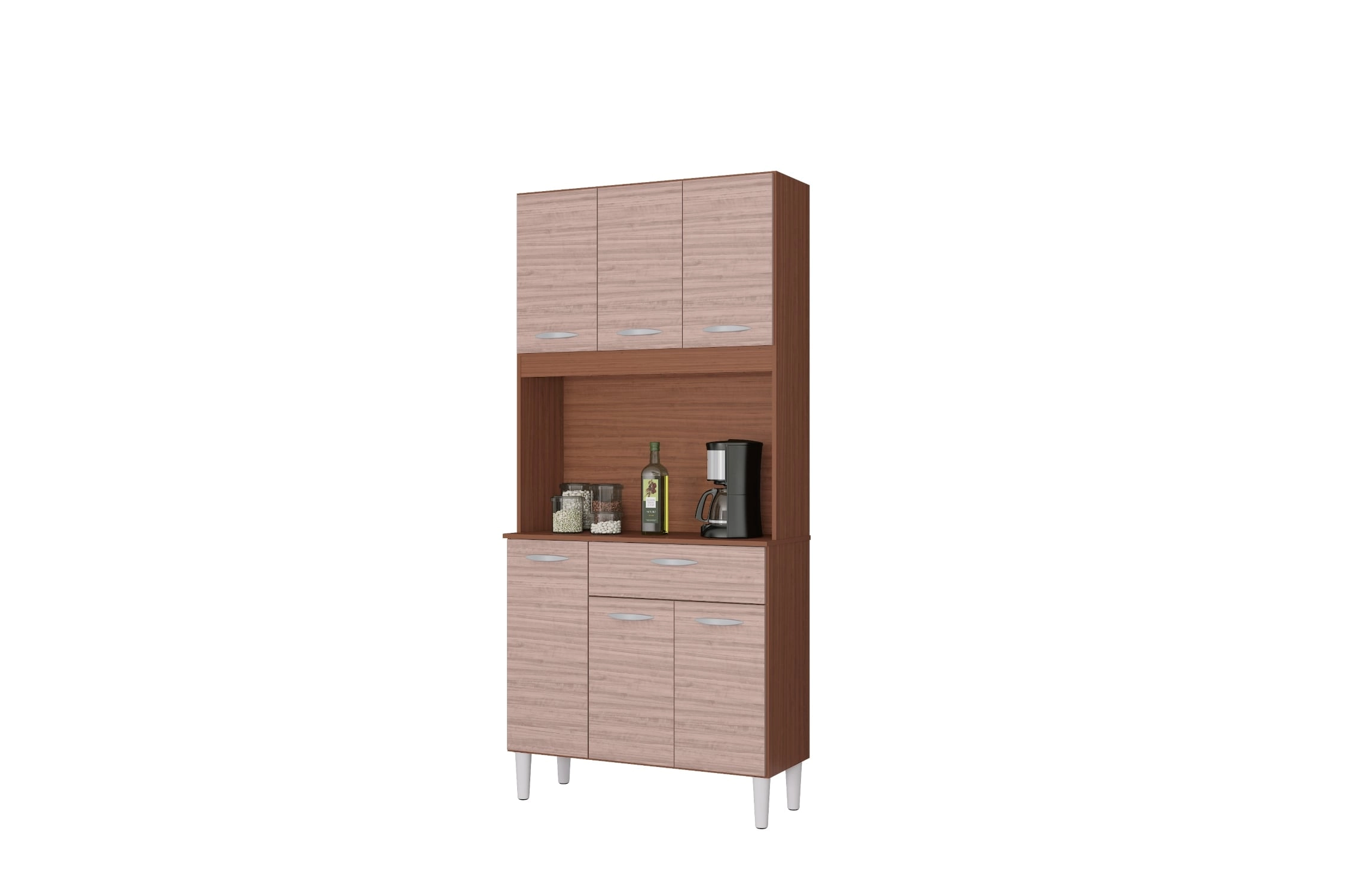 MUEBLE DE COCINA CASSIA 6 PUERTAS CAPUCHINO/ALMENDRA