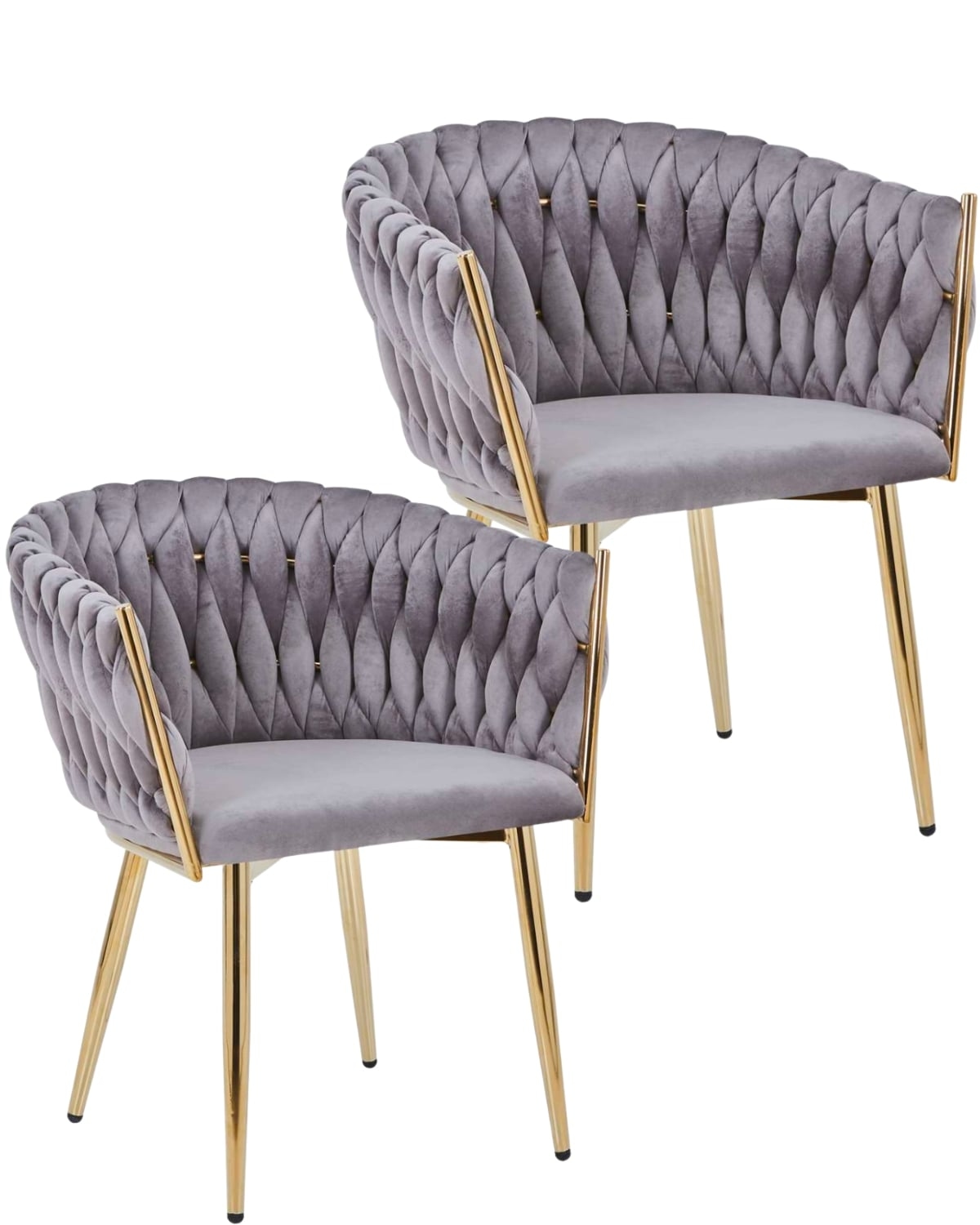 PACK 2 SILLAS SITIALES ELEGANTES QUEEN TERCIOPELO - GRIS