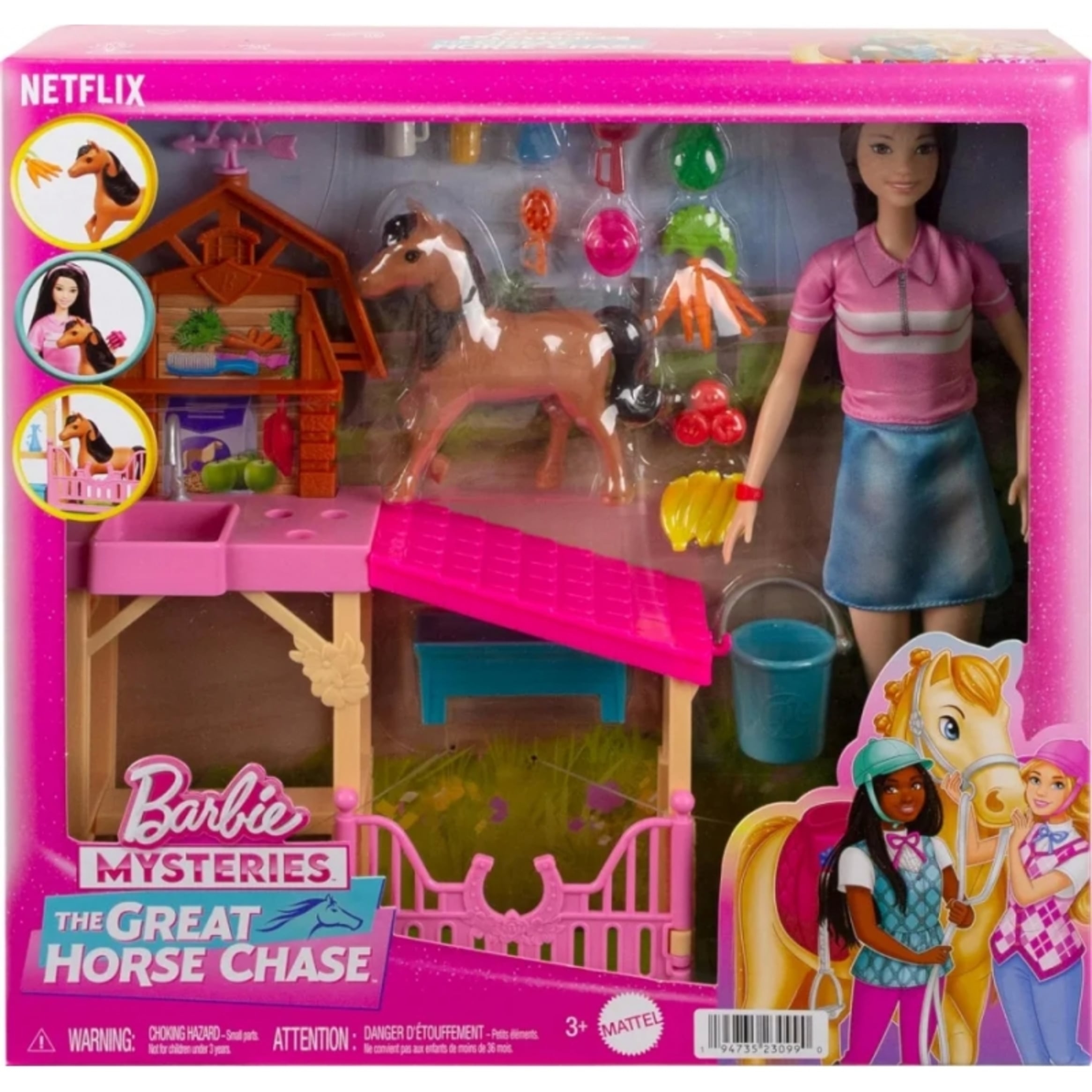 BARBIE MYSTERIES SET DE JUEGO CUIDADO DE PONYS CON RENEE