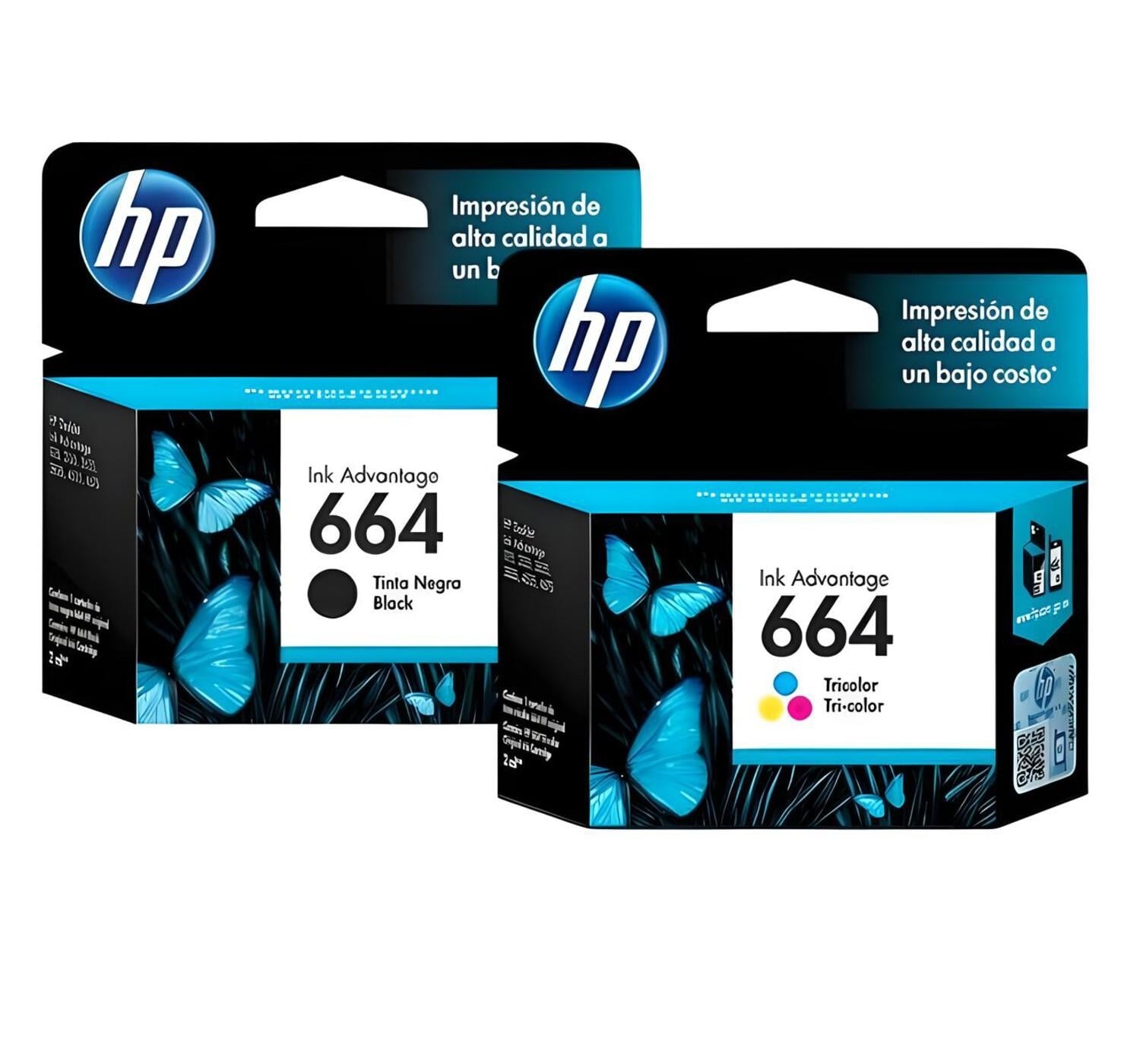 PACK HP NEGRO CARTUCHOS 664 ORIGINAL / TRICOLOR