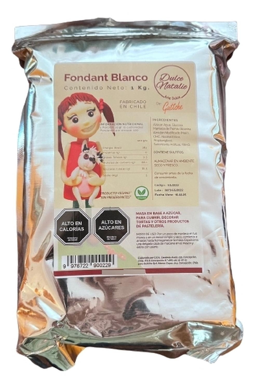 INGREDIENTE REPOSTERIA 1 KG FONDANT BLANCO DULCE NATALIE GUTTCHE