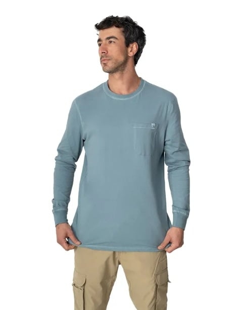 POLERA HOMBRE LARGO COYÁN ALGODÓN ORGÁNICO UV+ LENGA®.